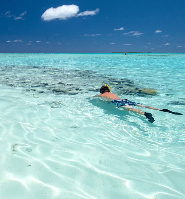 Snorkelling in Tropical blue water