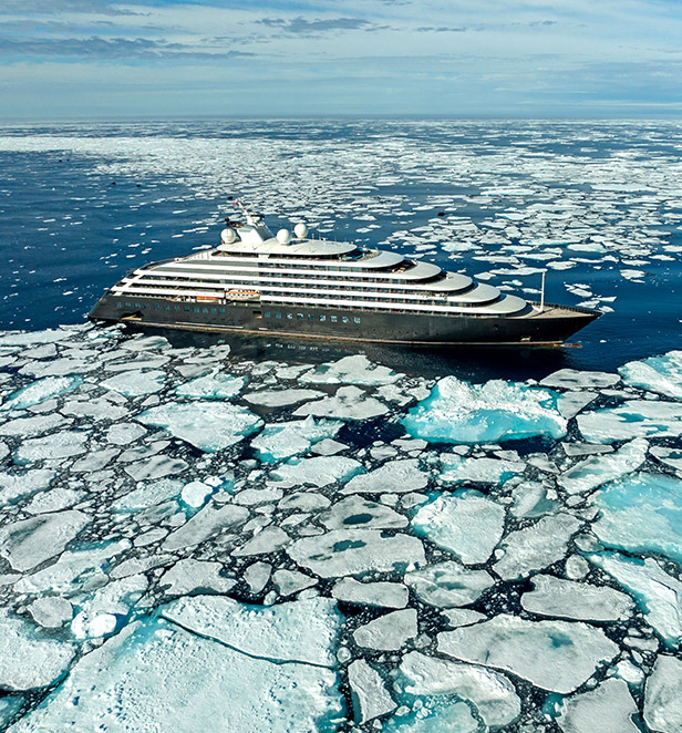 Scenic Eclipse in Arctic voyage in midst of ice floes 