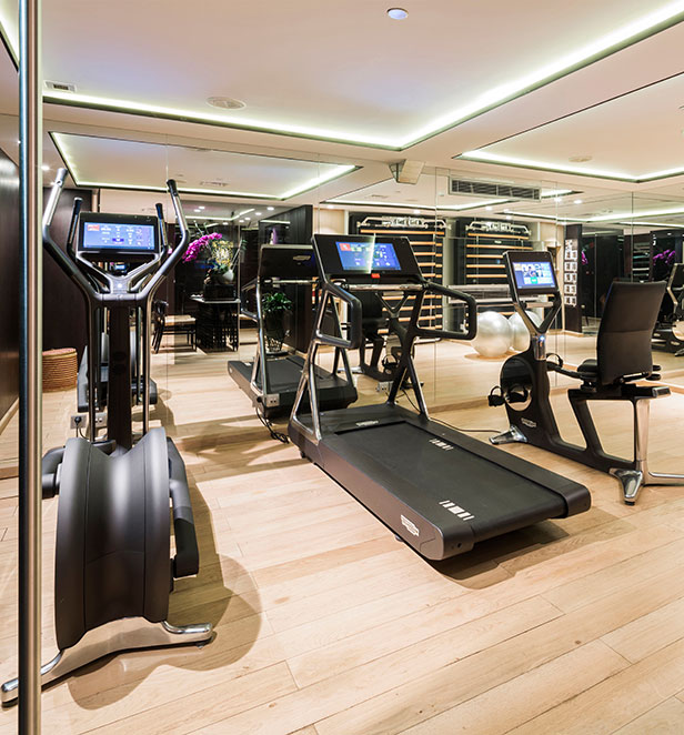  Fitness equipment in the gym on board the Scenic Spirit ship.