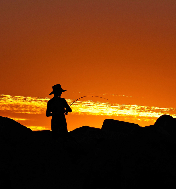 Person fishing in Kimberley, Western Australia